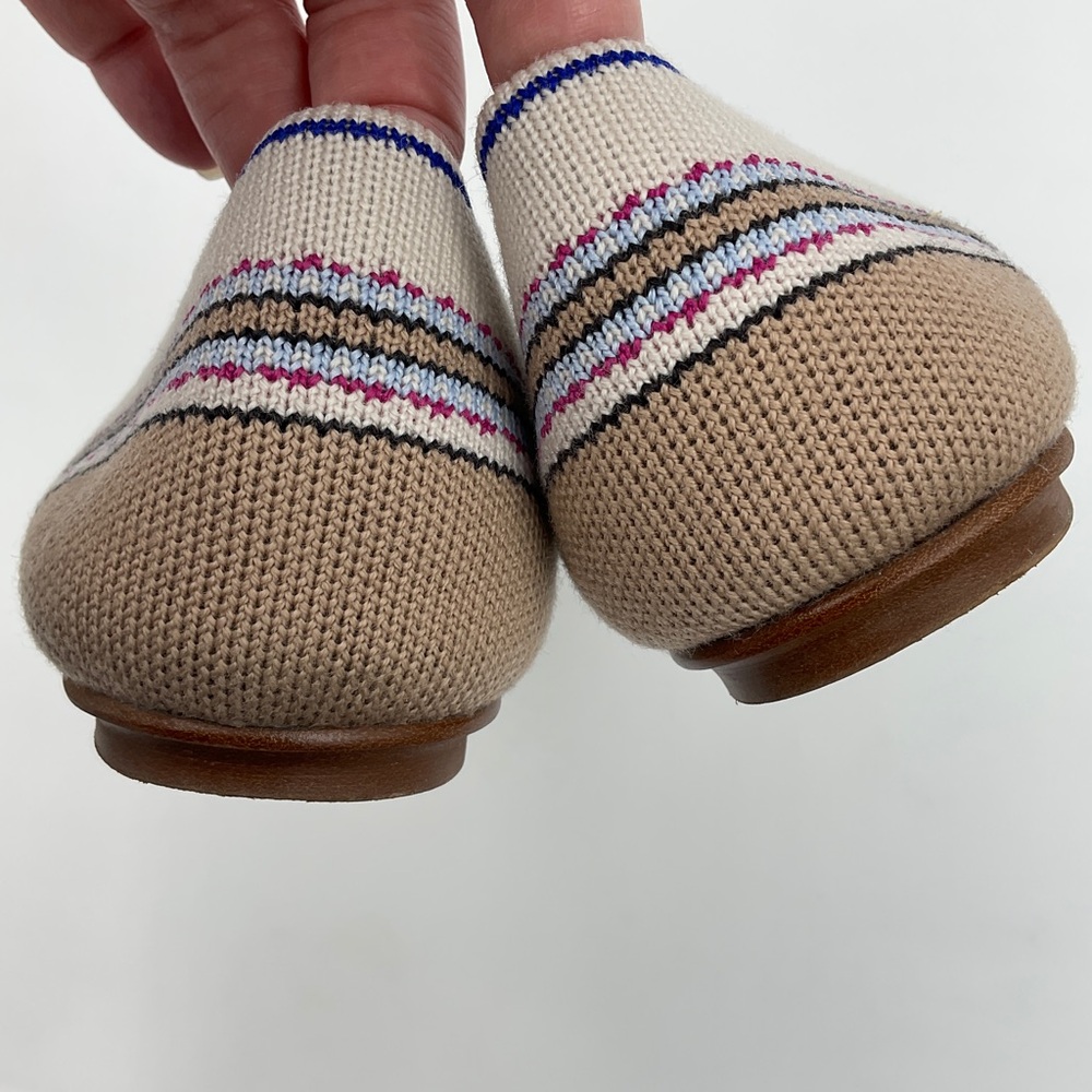 Rothy’s EUC Merino Point in Ivory Ribbon Stripe RETIRED STYLE Cream Pink Size 9 - Picture 7 of 16